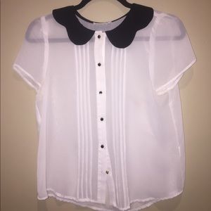 Lush button up sheer shirt
